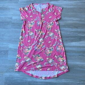 Floral Pink knit night gown